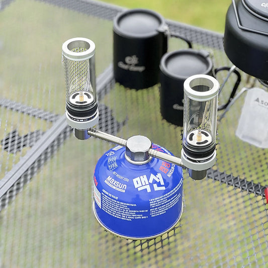 Candlelight Kit Portable Lamp Windproof Candle Light Outdoor Camping Gas Burner Light Tent Lamp Picnic BBQ Fishing Lantern