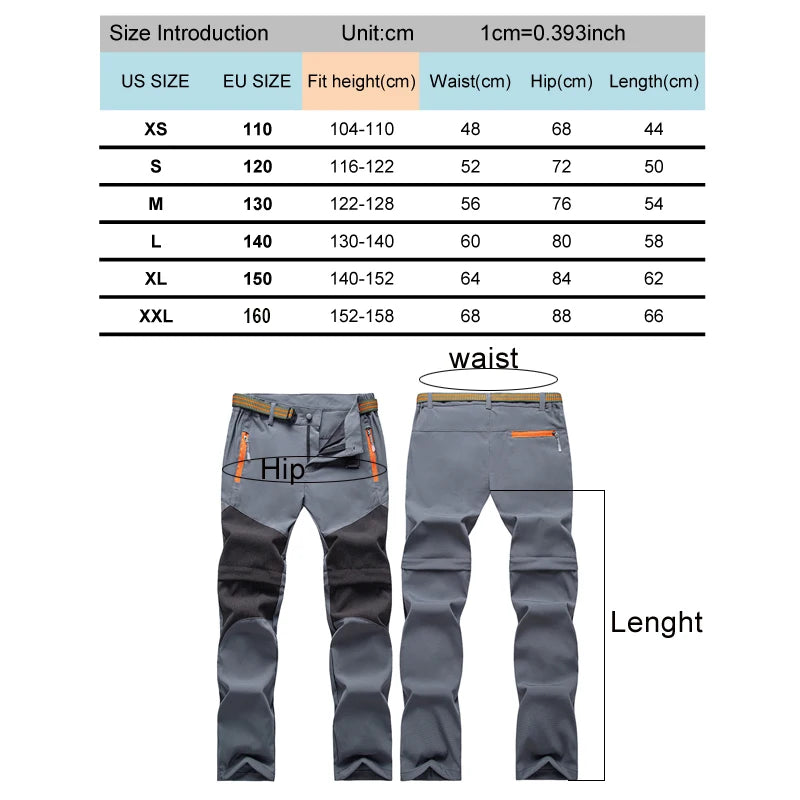 TRVLWEGO Hiking Pants Summer Boy’s Convertible Lightweight Quick Dry Zip Off Kids Youth Outdoor UPF 50+ Casual Cargo Trousers