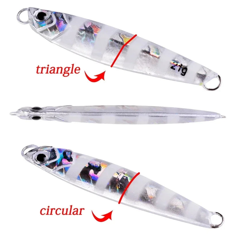 20PCS Quality Metal Cast Jig Spoon Set 20g 30g 40g 60g Shore Casting Jigging Fish Sea Bass Fishing Lure Artificial Bait Tackle