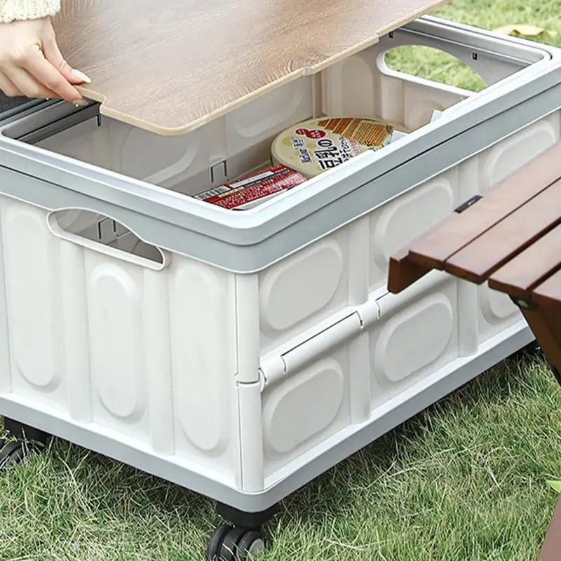 Camping Storage Box Outdoor Bench And Chopping Board Portable Trunk Organizer Folding Home Multifunctional Camping Picnic Box