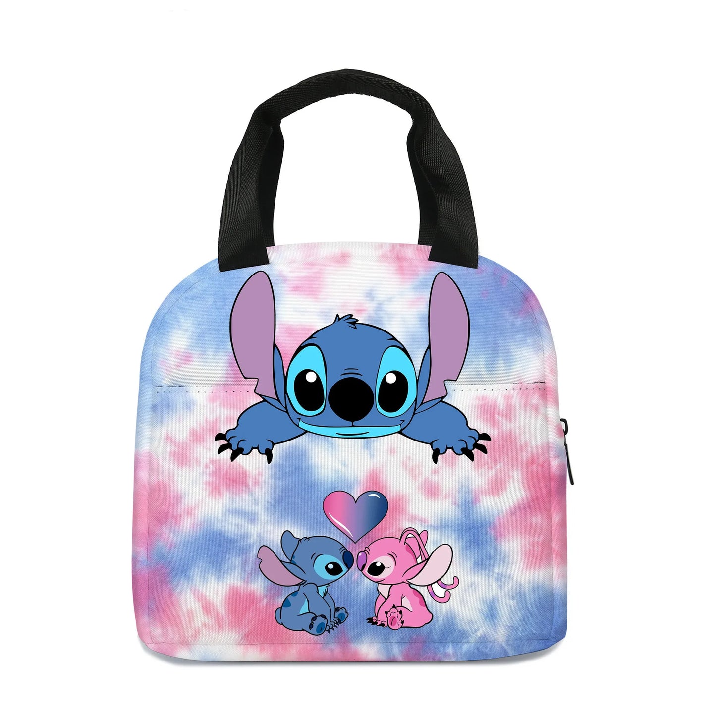 Disney Stitch Oxford Cloth Lunch Bag for Children Stitch Waterproof Insulated Outdoor Picnic Storage Box Cartoon Girls Handbag