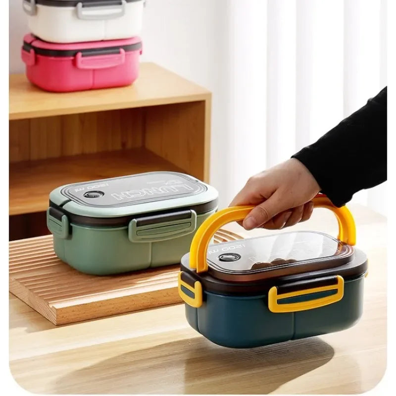 Single Double-layer Cute  Lunch Box Portable Compartment Fruit Food Box Microwave Lunch Box  Children Kid School Outdoor Camping
