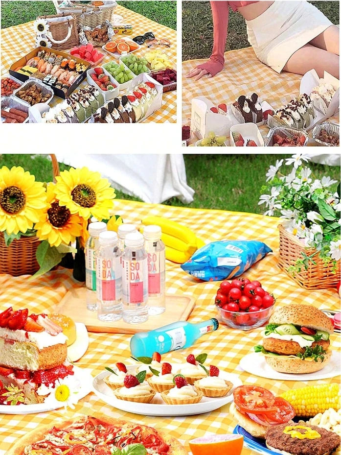 Lightweight Quick Drying Beach Blanket Picnic Blanket Waterproof Outdoor Tote Mat for Travel Camping Beach Family Party