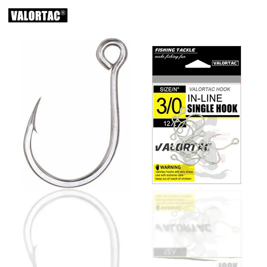 12pcs/pack  Inline Fishing Hooks  For lure and bait Hardbait Single in-line Fishing Hooks for fishing