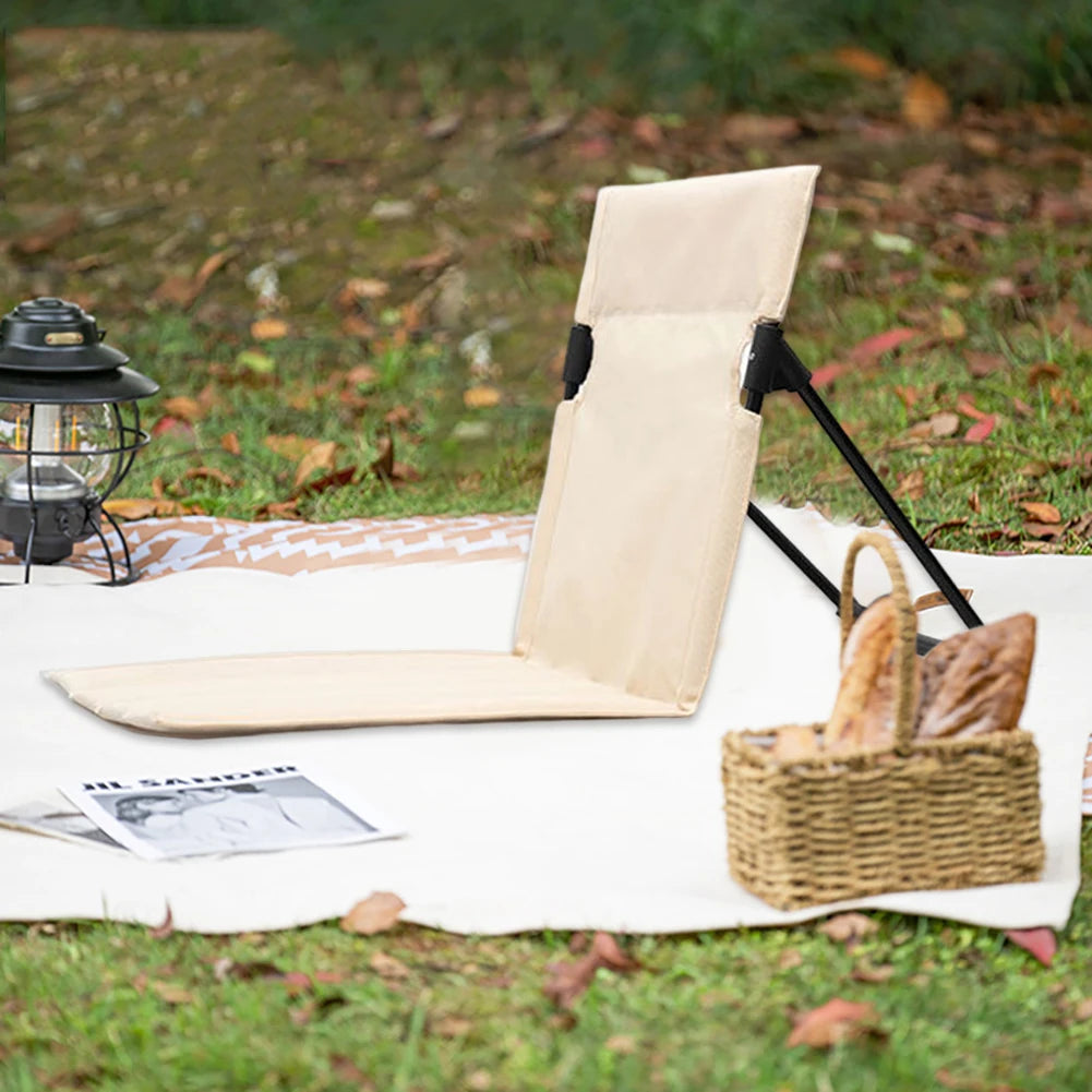 Outdoor Garden Single Lazy Chair Foldable Camping Chair Backrest Cushion Picnic Camping Folding Back Chair Beach Chairs