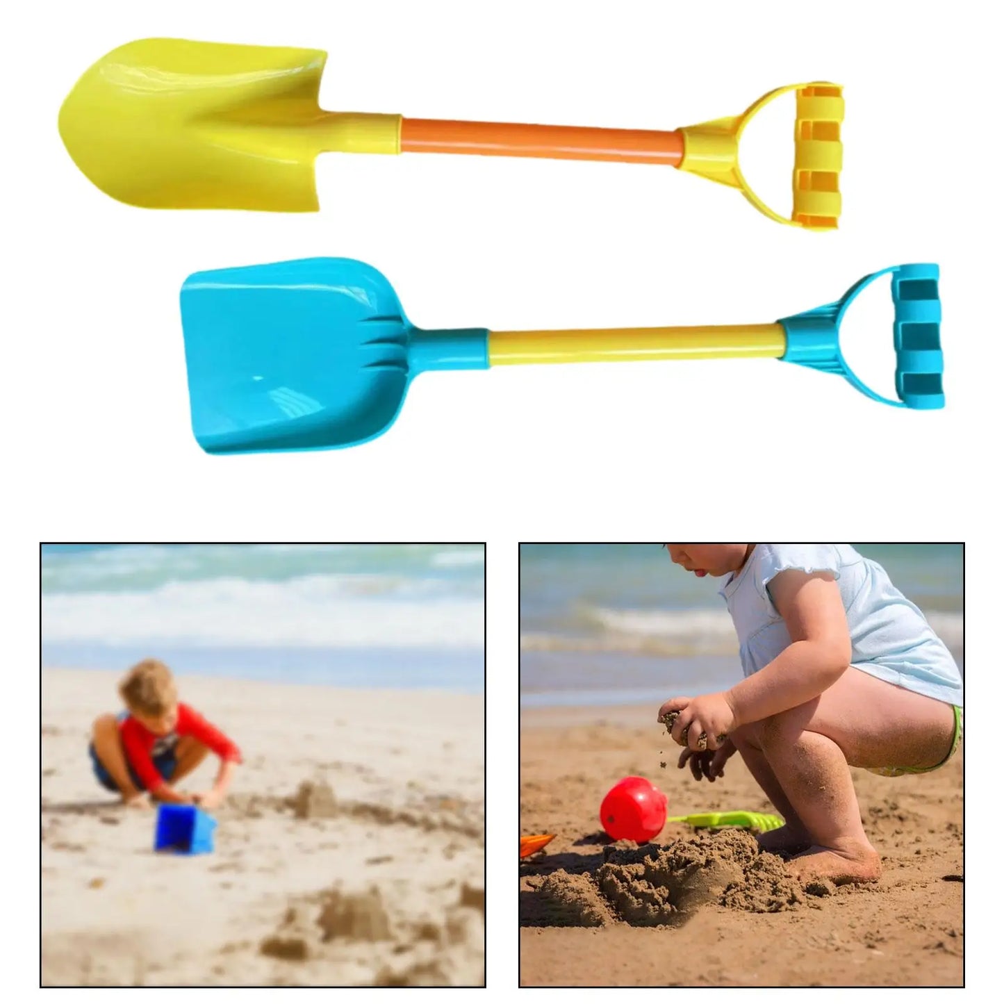 2x Sand Shovels Toys Travel Sandbox Toy Outdoor Toys Sturdy Snow Scoops for Girls Boys Kids Children Toddlers Birthday Gifts