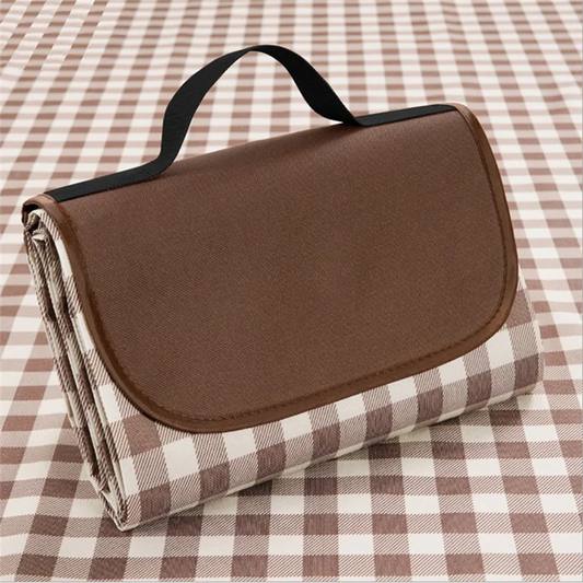 Outdoor Picnic Blanket Extra Beach Blanket Foldable Waterproof Sand Mat for Beach Camping Hiking Brown