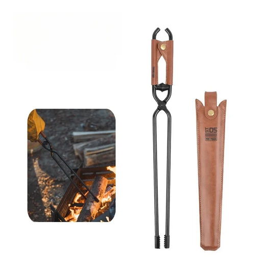 Portable Burning Fire Clip Picnic Barbecue Thicker Anti-scalding Carbon Fire Clip Lightweight Carbon Steel Burning Fire Tongs