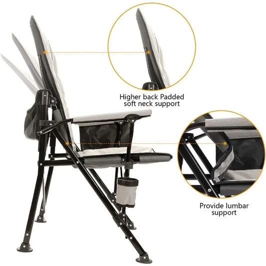 Foldable Chair Camping Chair Portable Folding Chairs Adjustable Heavy Duty Portable Camping Travel Outdoor Seat With Cup Holder