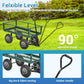 Garden Carts Yard Dump Wagon Cart Lawn Utility Cart Outdoor Steel Heavy Duty Beach Lawn Yard Landscape Garden transport handcart