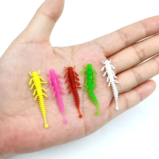 DUODUOYU 10PCS NEW TPE Mini Soft Worm Fishing Lure 0.35g/40mm AJING Rockfish Artificial Baits Bass Silicone Fishing Tackle