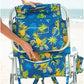 Beach Chair, Polyester, Yellow Pineapple,Adjustable,Durable,Lightweight Polyester 8 Pounds 24"D x 25"W x 30"H Beach Chairs