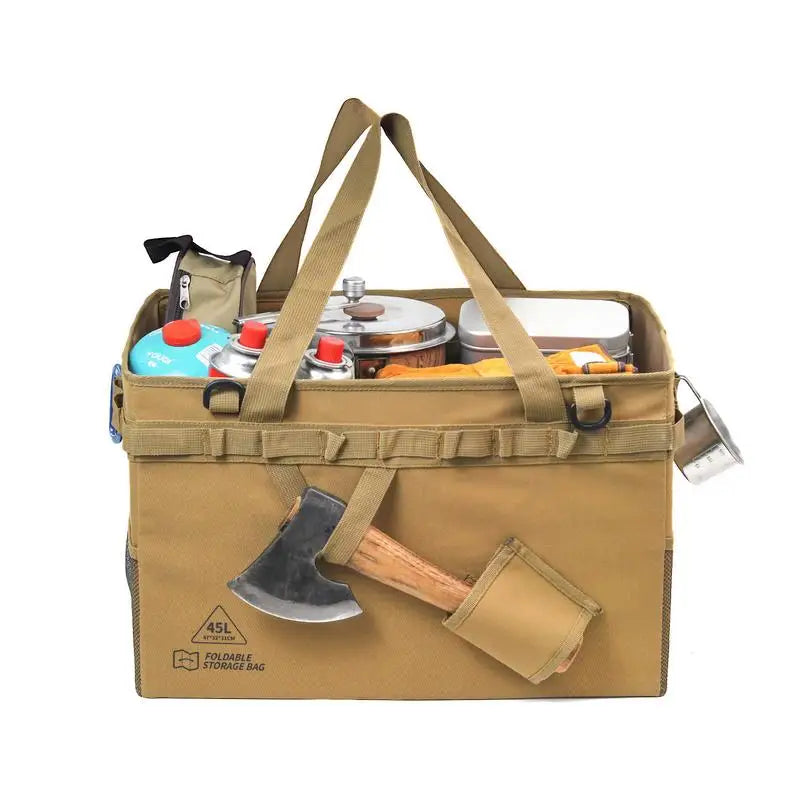 Camping Storage Bag Collapsible Trunk Organizer With Handle Versatile Large Capacity For Outdoor Camping Cooking Picnic