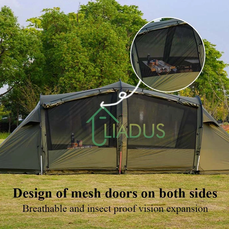 Outdoor Camping Tent Waterproof Outdoor Shelter for Travel and Picnics Coated Tarp Sunshade Quick Build Breathable Awning Tent
