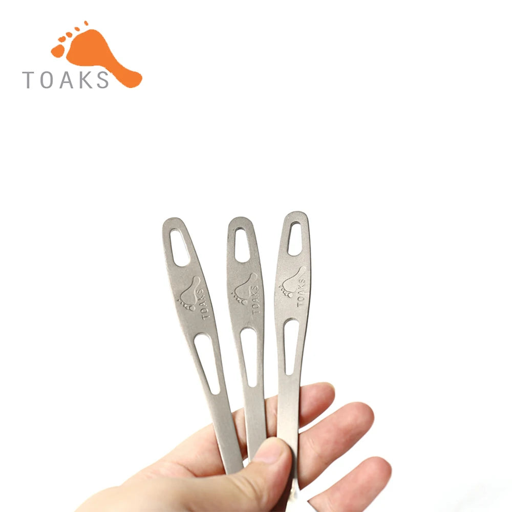TOAKS SLV-02 Titanium 3-Pieces Cutlery Set Semi-Polished Outdoor Picnic and Household Dual-Use Fork Tableware Spoon