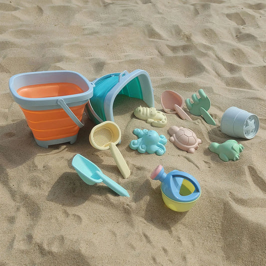 Fun Shovel Molds Beach Bucket Toys Set Portable Durable Beach Sand Water Game Toys for Children Birthday Presents