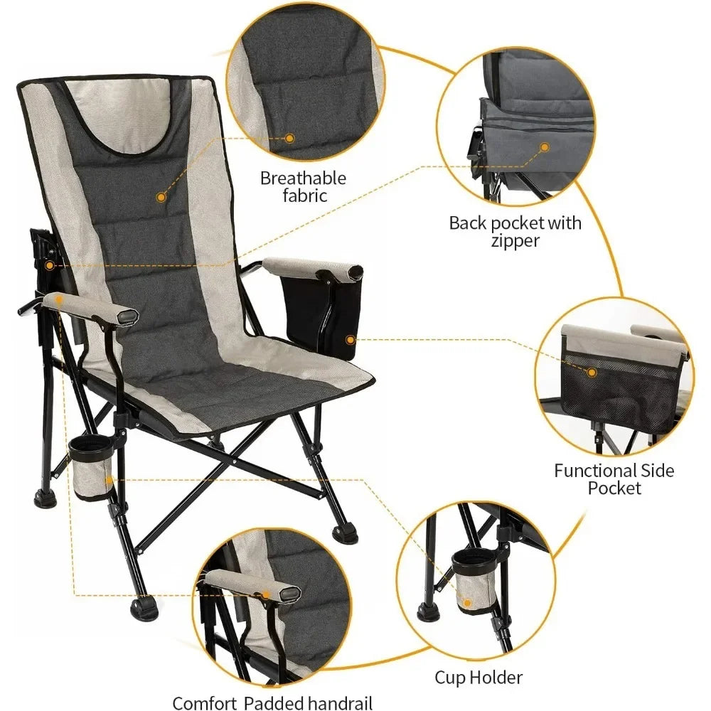 Foldable Chair Camping Chair Portable Folding Chairs Adjustable Heavy Duty Portable Camping Travel Outdoor Seat With Cup Holder