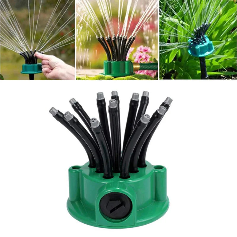 1pc Multi-Head Sprinkler 360° Aautomatic Sprinkler Yard Lawn Grass Flower Vegetable Watering Irrigation Nozzle Garden Tools