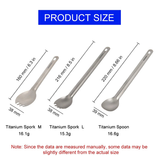 Widesea Camping Titanium Spork Spoon Outdoor Lightweight Fork Tableware Portable Picnic Hiking Travelling Ultralight Dinnerware