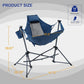 Hammock Chair Portable Camping Chair Oversized Folding Rocking Chair with Headrest and Cup Holder for Travel, Picnic