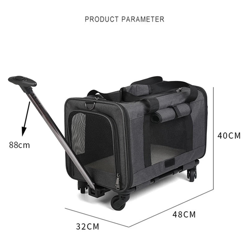 Cat Bag Outing Trolley Case Large Capacity Portable Suitcase for Two Cats Small and Medium-sized Dog Backpack Pet Stroller