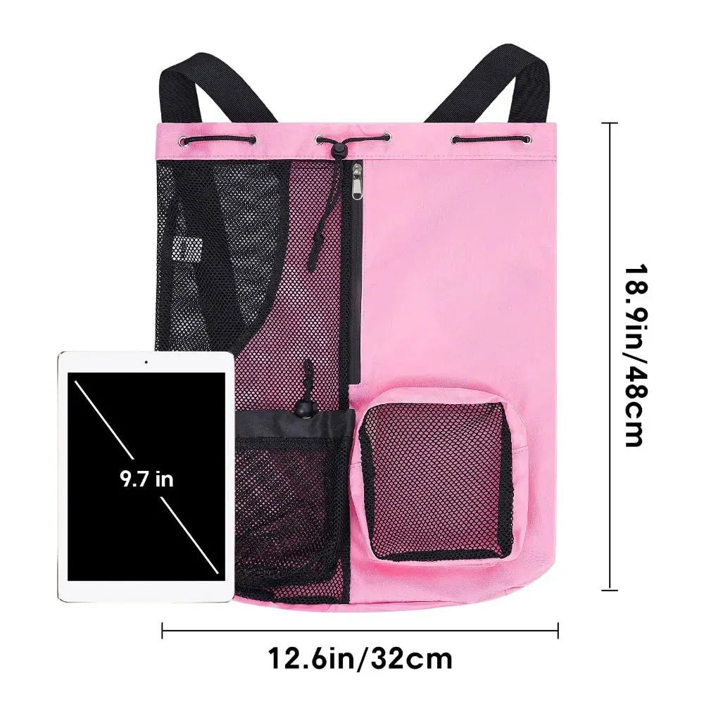 Nylon Swim Bag Portable Swimming Wet Pocket Drawstring Backpack Workout Gear Mesh Beach Backpack Swimmers