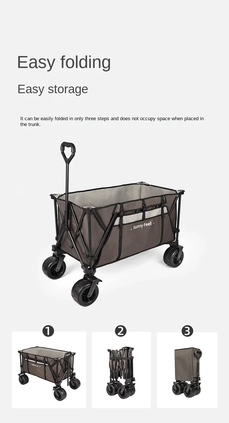 Outdoor Garden Park Utility Kids Wagon Portable Beach Trolley Cart Camping Foldable Folding Wagon