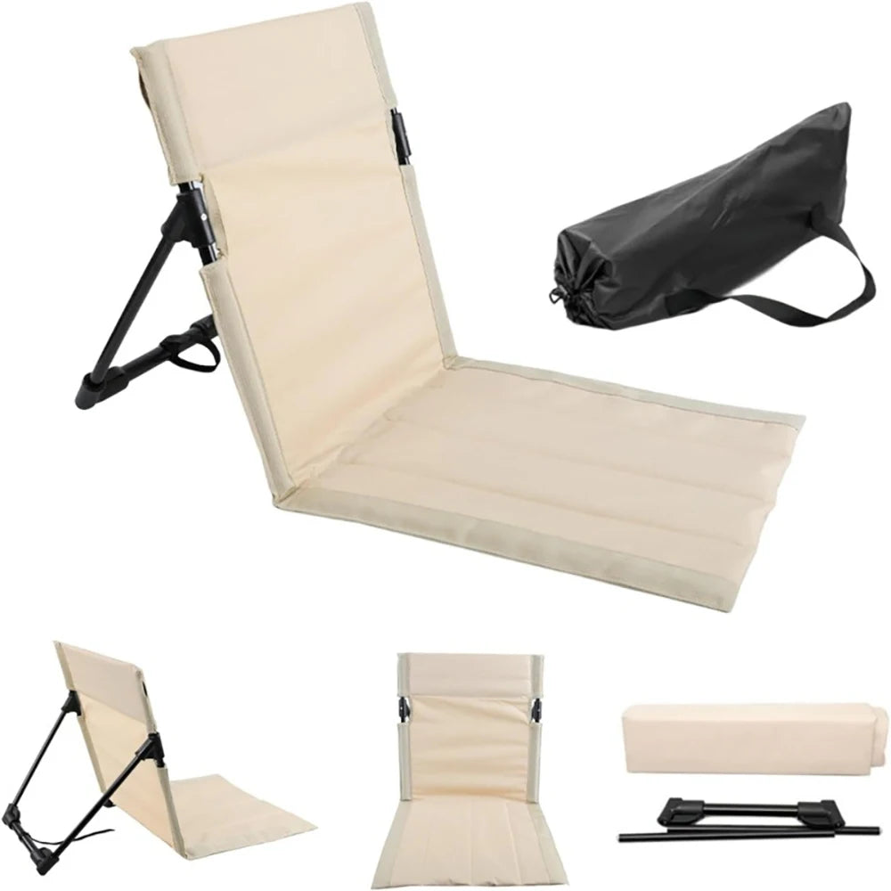Foldable Camping Chair Outdoor Garden Park Single Lazy Chair Backrest Cushion Picnic Camping Folding Back Chair Beach Chairs