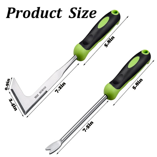 2PCS Stainless Steel Hand Weeder Tool L-Shaped Yard Crack Weeder Crevice Weeding Transplant Courtyard Gardening Plant Tool