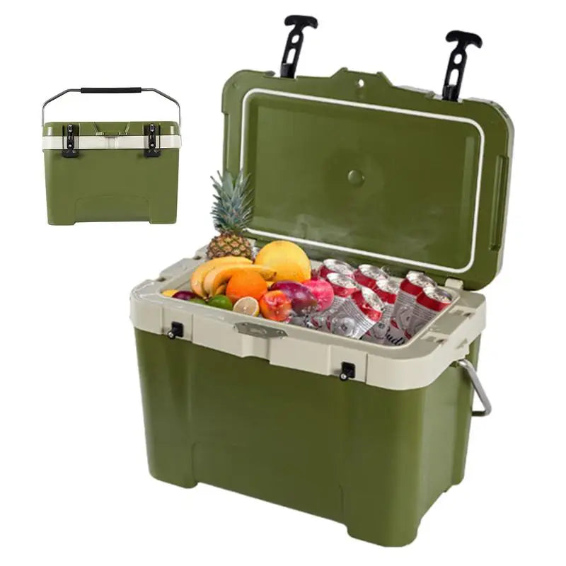 Outdoor Chest Cooler Ice Box Insulated Cooler Box Impact-Resistant Travel Cooler for Picnic Self-Driving Trips and Camping