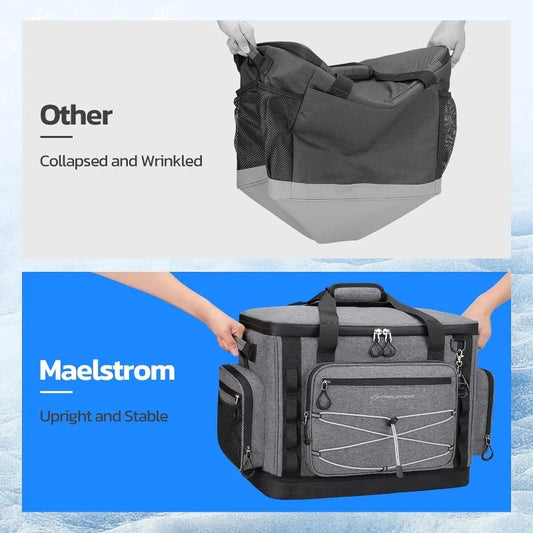 Maelstrom Soft Cooler Bag,Soft Sided Cooler,40 Cans Insulated Hard-Bottom Beach Cooler,Ice Chest,Large Leakproof Camping Cooler