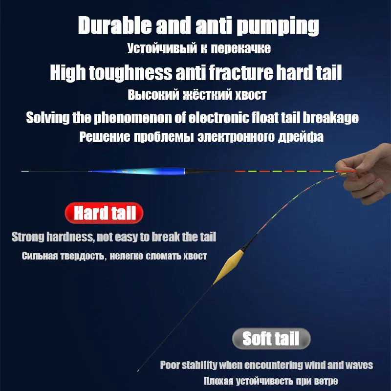 Night Fishing Float Electronic Gravity Sensing Red High Sensitivity Slender Fishing Float Outdoor Fishing Equipment Accessories