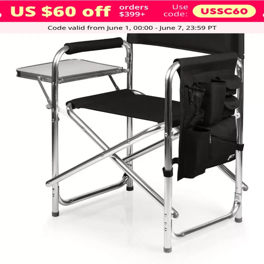 Camping Chair, Sports Chair with Side Table, Beach Chair, Camp Chair for Adults, Folding Chair  with Side Table