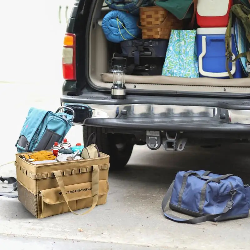 Camping Storage Bag Collapsible Trunk Organizer With Handle Versatile Large Capacity For Outdoor Camping Cooking Picnic