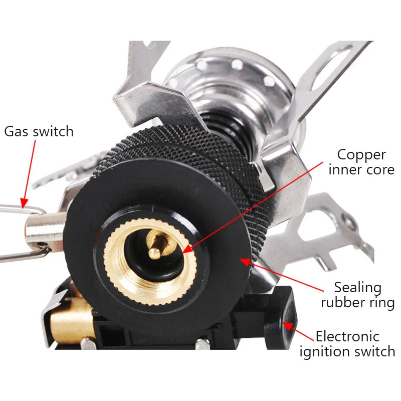 Camping Accessories Gas Cooker Portable Outdoor Camping Aluminum Alloy Ultra Light Picnic Cooking Camp Stove Survival Furnace