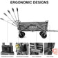 Beach Wagon with Big 7 inch All-Terrain Wheels, Heavy Duty Collapsible Folding Wagon Utility Outdoor Garden Cart,