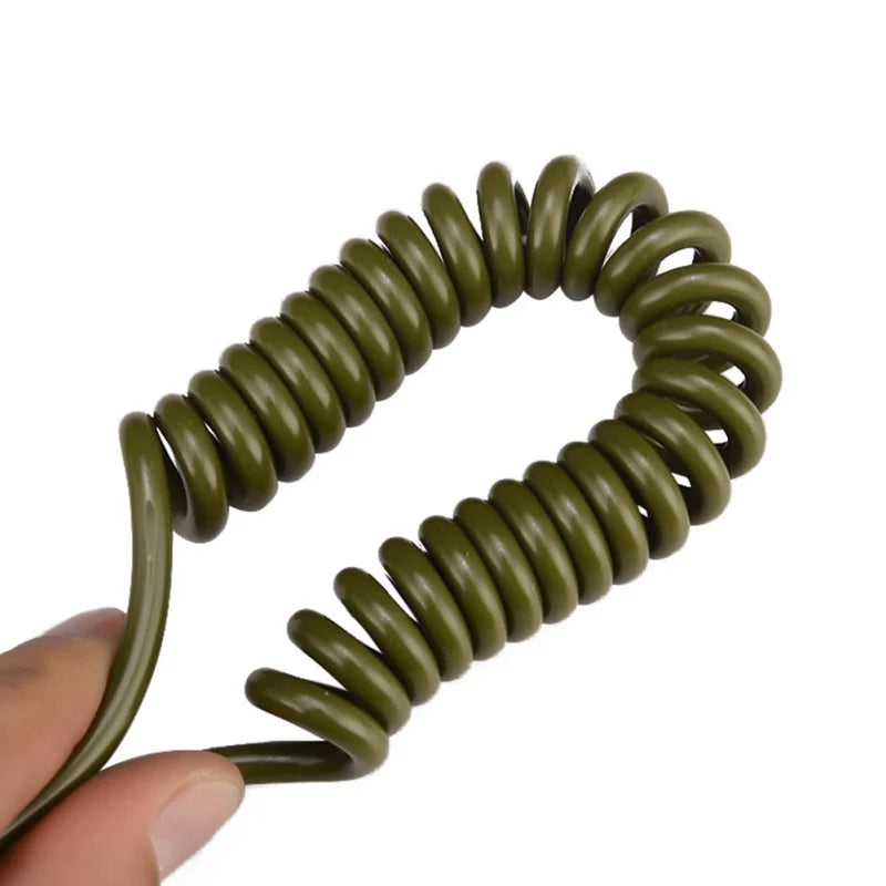 Outdoor Tactical Retractable Plastic Spring Elastic Rope Security Gear Tool For Airsoft Outdoor Hiking Camping Anti-lost Tools