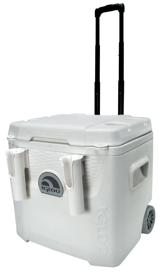 Igloo 52 QT 5-Day Marine Ice Chest Cooler with Wheels, White Igloo 52 QT 5-Day Marine Ice Chest Cooler with Wheels, White