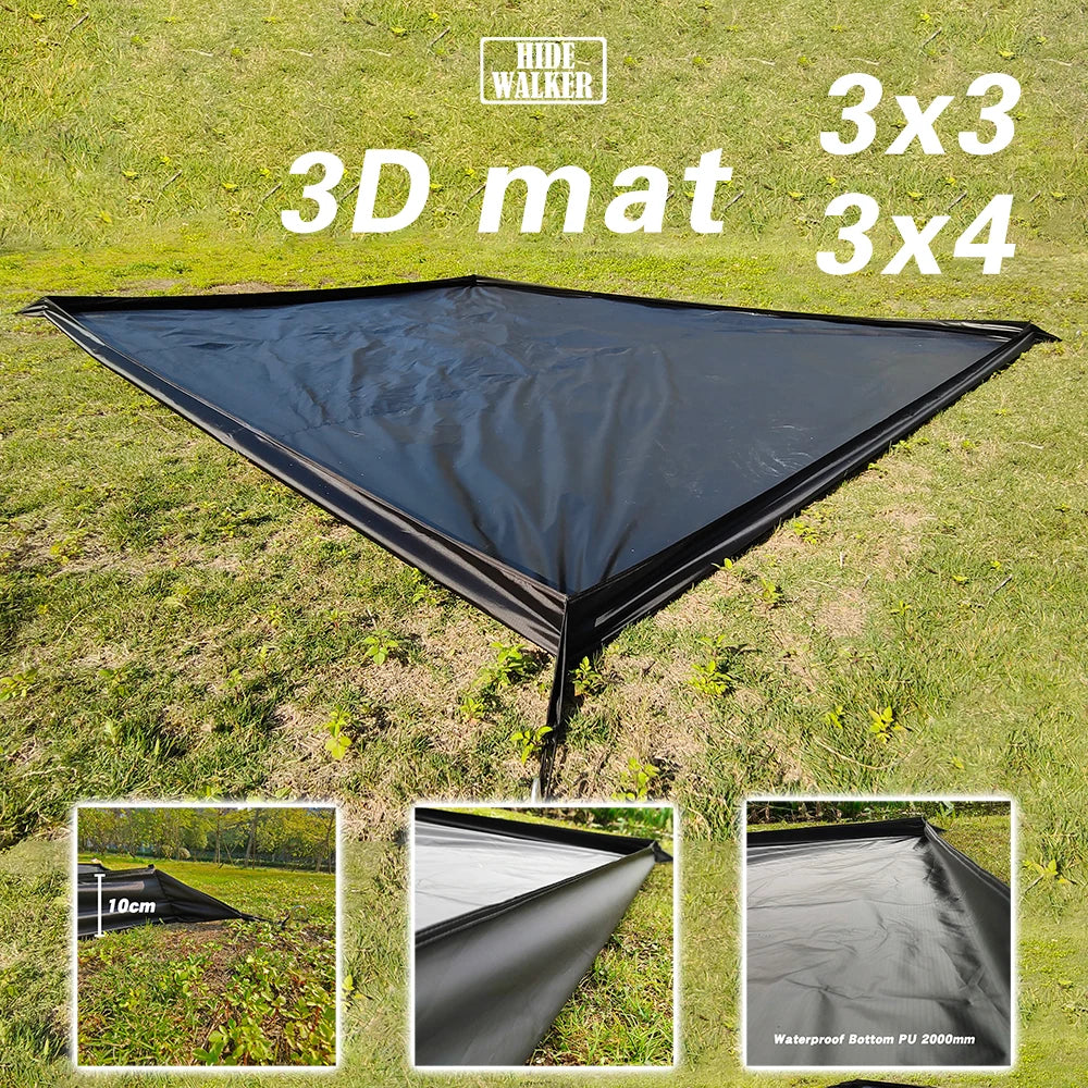 3x3 3D Outdoor Mat Waterproof Camping Oxford Cloth Bottom of Tent 3x4 Large Picnic Mat Camp Bathtub Tent Footprint Beach Blanket
