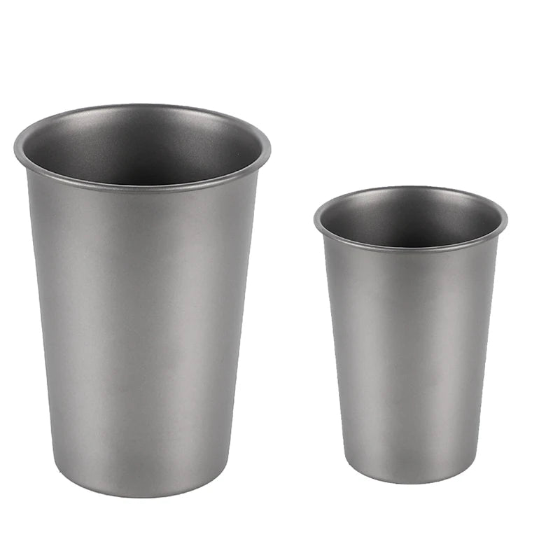 Camping Titanium Beer Mug Cup Tourist Tableware Picnic Outdoor Kitchen Equipment Travel Cooking Cookware Hiking Durable 500Ml