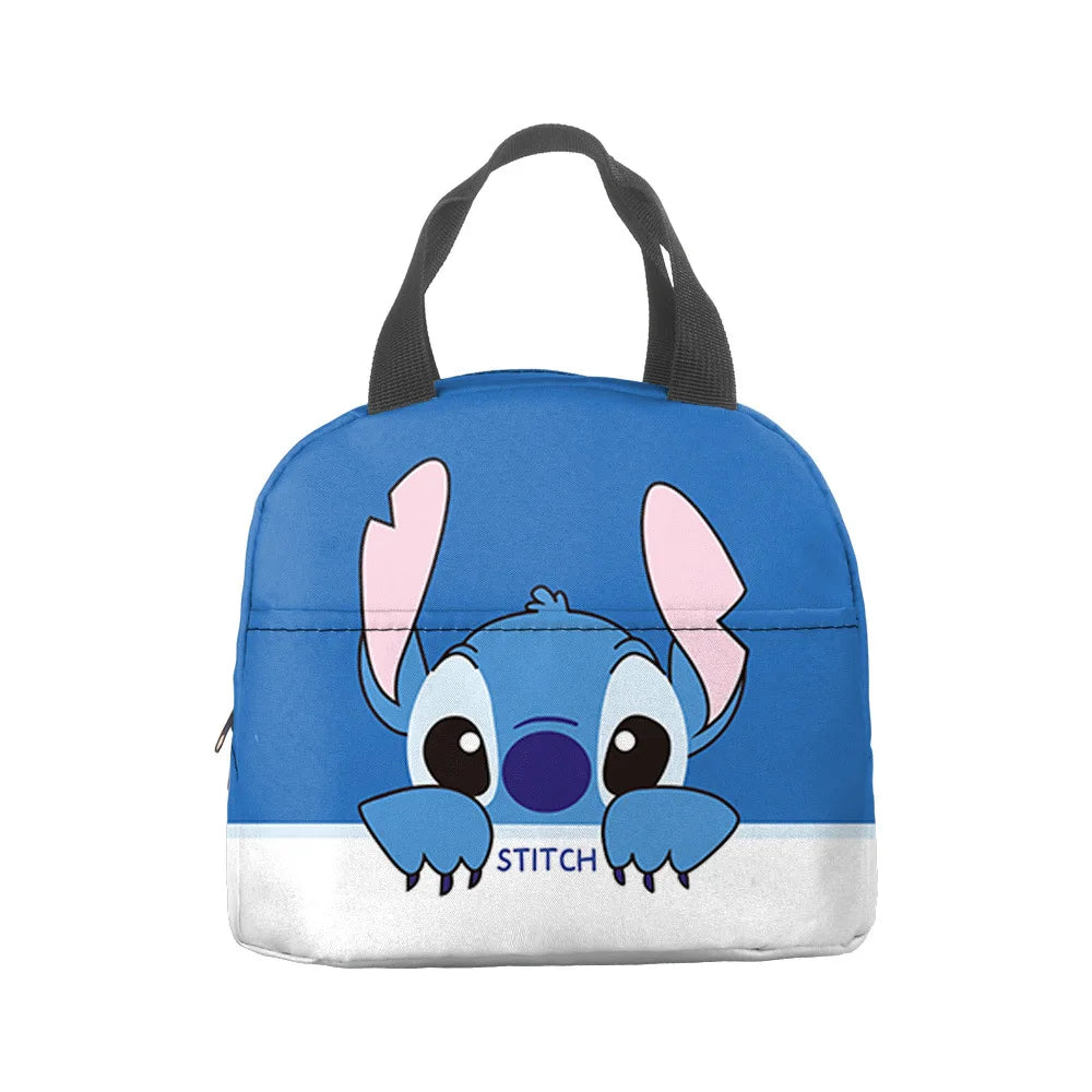 Disney Stitch Oxford Cloth Lunch Bag for Children Stitch Waterproof Insulated Outdoor Picnic Storage Box Cartoon Girls Handbag
