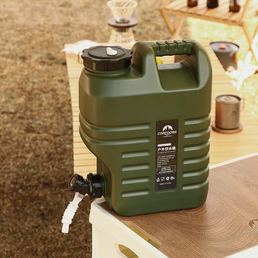 Portable Water Container with Spigot 12/18L PE Water Storage Carrier Portable Green Bucket Food Grade for Camping Hiking Picnic