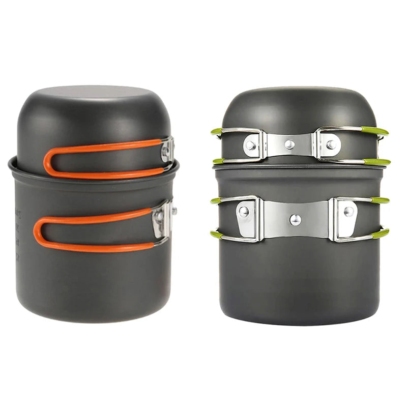 Camping Picnic Barbecue Pot With Single Picnic Portable Folding Pot Outdoor Pot Set 1 Person Cooking Tableware Picnic Pot Pans