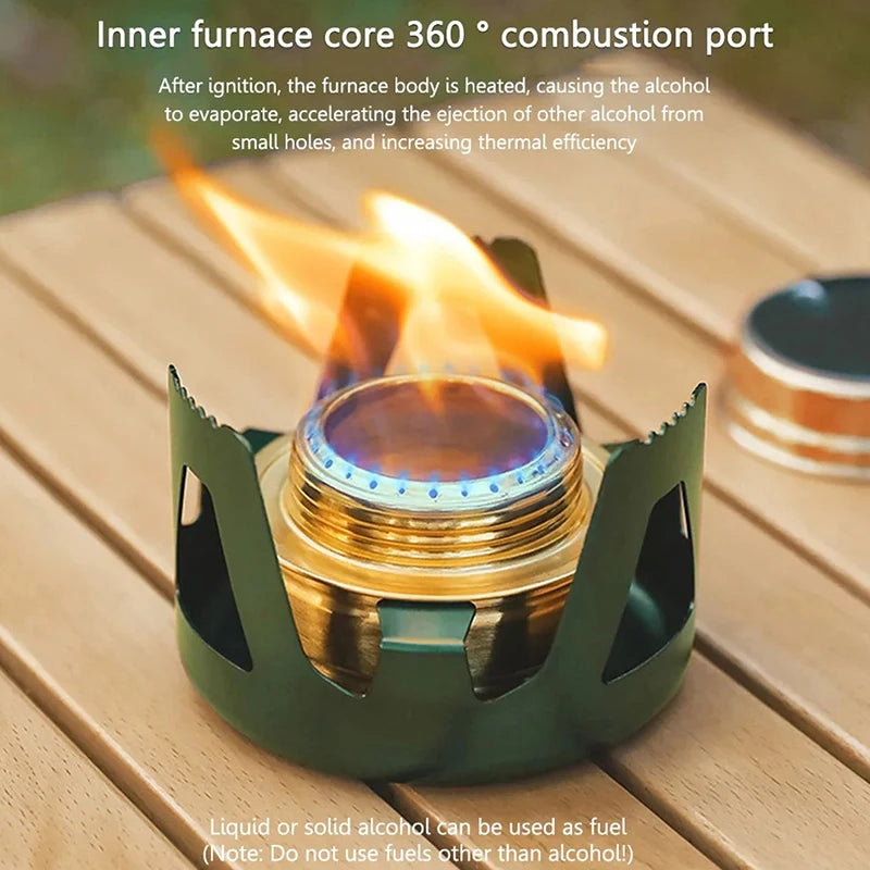 Portable High Quality Outdoor Picnic Stove New Mini Ultra-light Combustor Alcohol Stove Camping Furnace Camping For 1-2 People