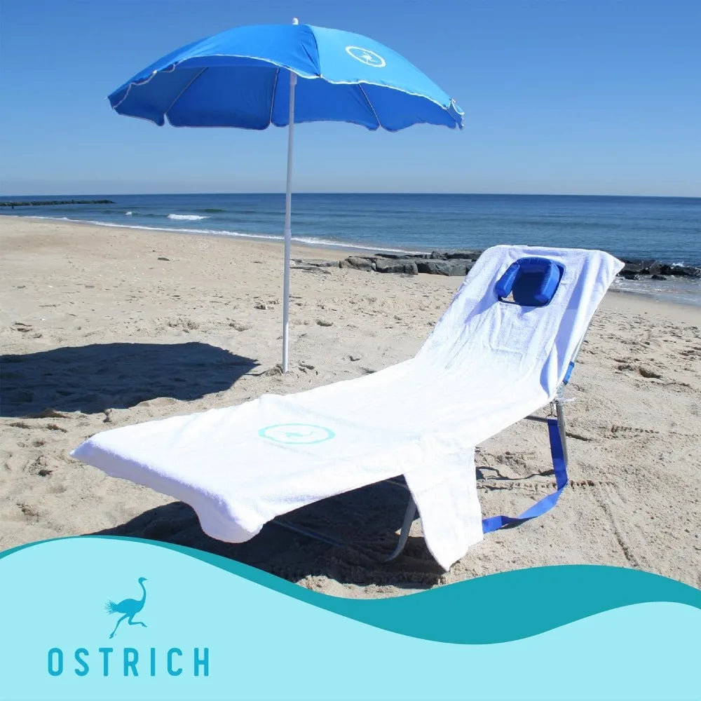 Chaise Lounge Beach Chair for Adults with Face Hole - Versatile, Folding Lounger for Outside Pool, Sunbathing and Readin