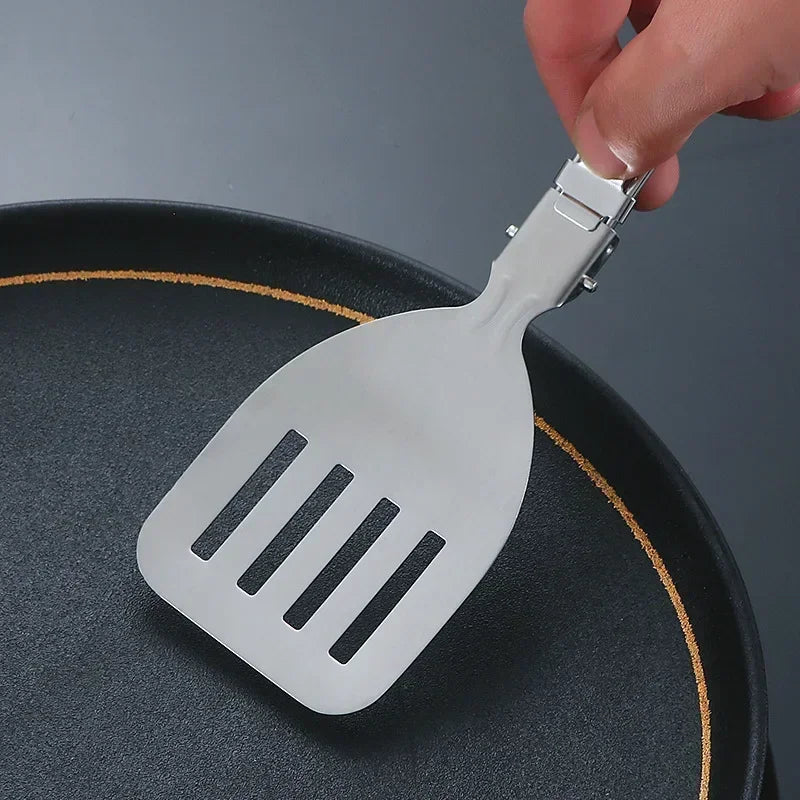 304 Stainless Steel Portable Kitchenware for Picnics Outdoor Camping Stir Frying Spatula Pot Folding Tableware Camping Outdoor