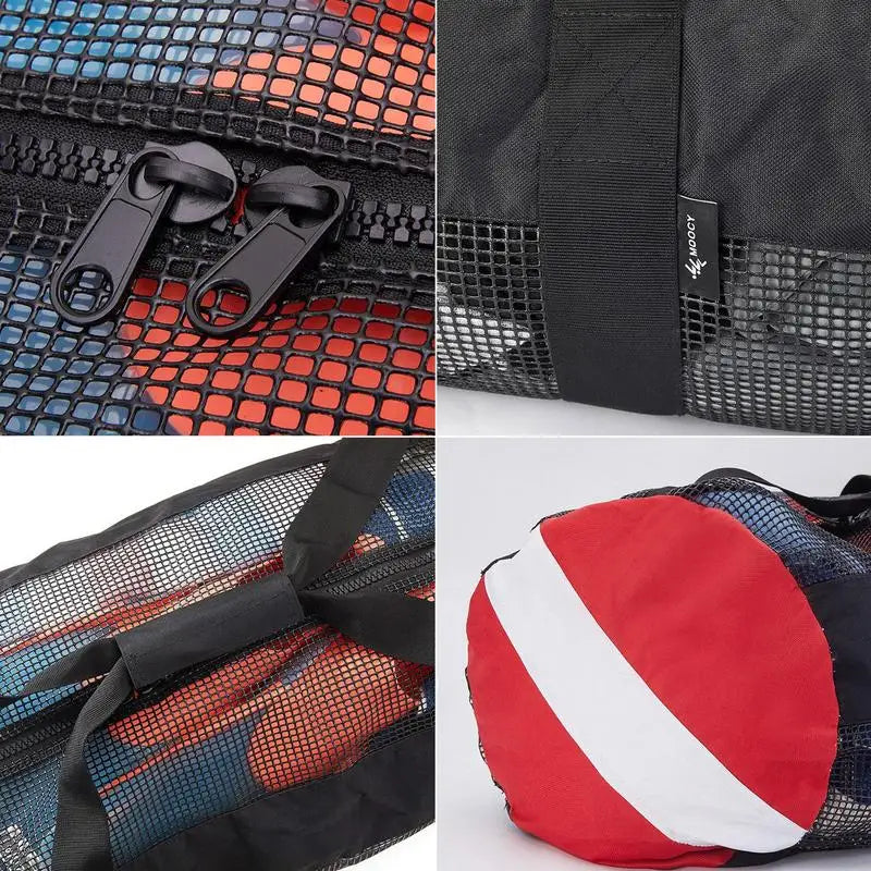 Extra Large Dive Beach Bags Portable Scuba Diving Mesh Tote with Adjustable Shoulder Strap Snorkeling Gear Organizer