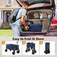 Collapsible Wagons Carts, Heavy Duty Foldable Utility Garden Grocery Shopping Cart w/ All-Terrain Beach Wheels & Drink Holders