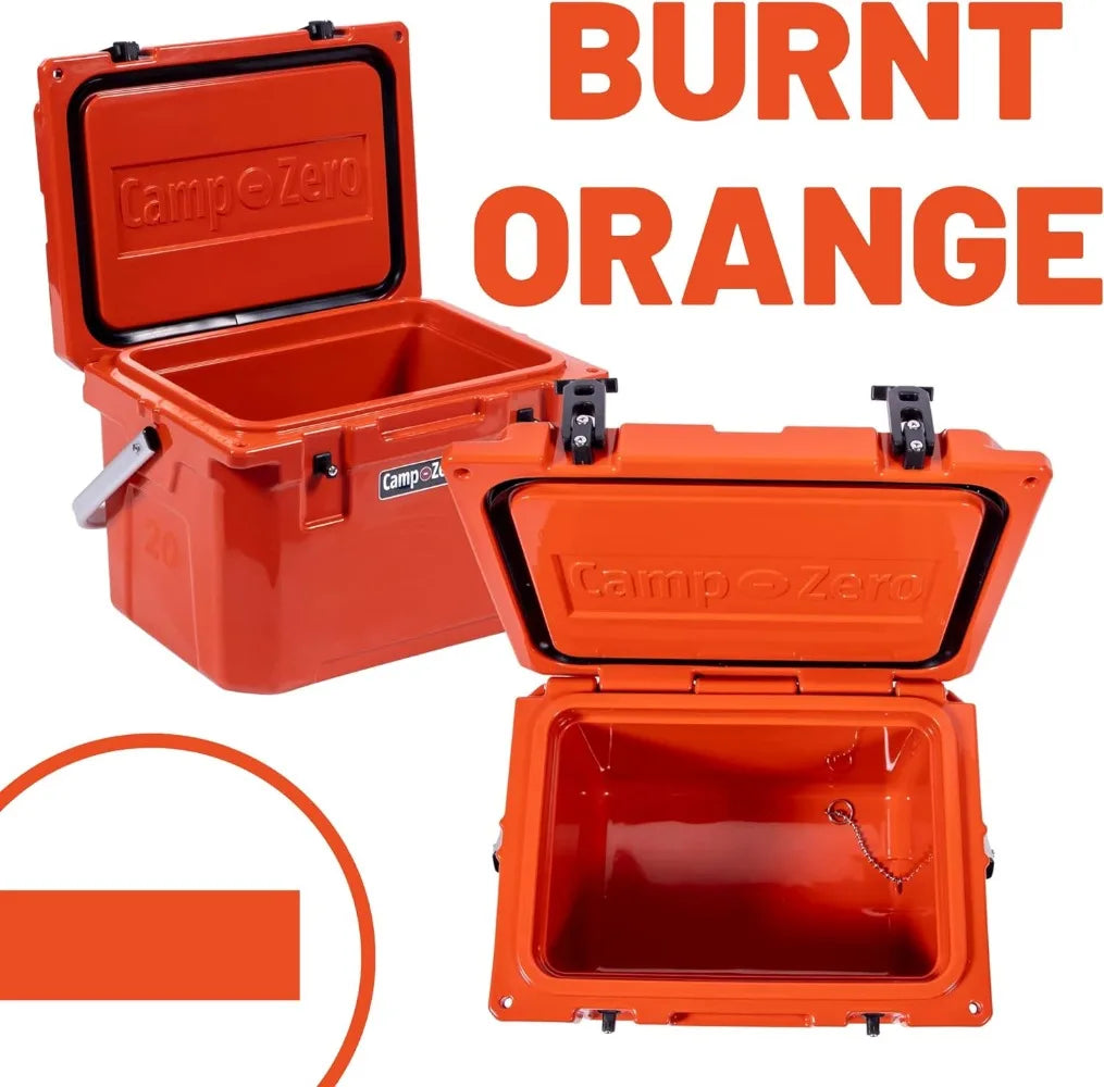 CAMP-ZERO 20L | 21.13 Quart Premium Cooler/Ice Chest with 4 Molded-in Cup Holders
