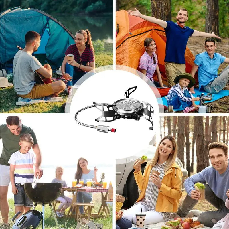Camping Stove Burner 3800w Foldable Backpacking Stove Home Kitchen Tool Camping Gear Stove For Camping Picnic Outdoor BBQ Hiking